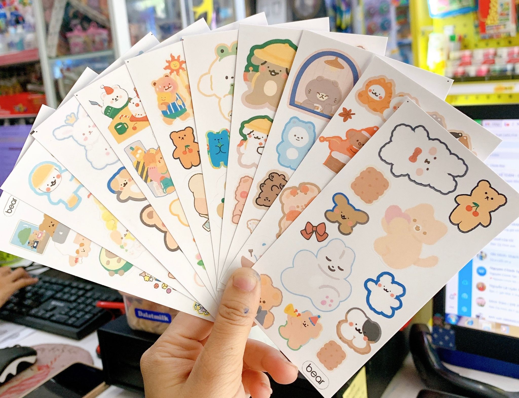 Sticker túi mới 10 tấm chữ nhật