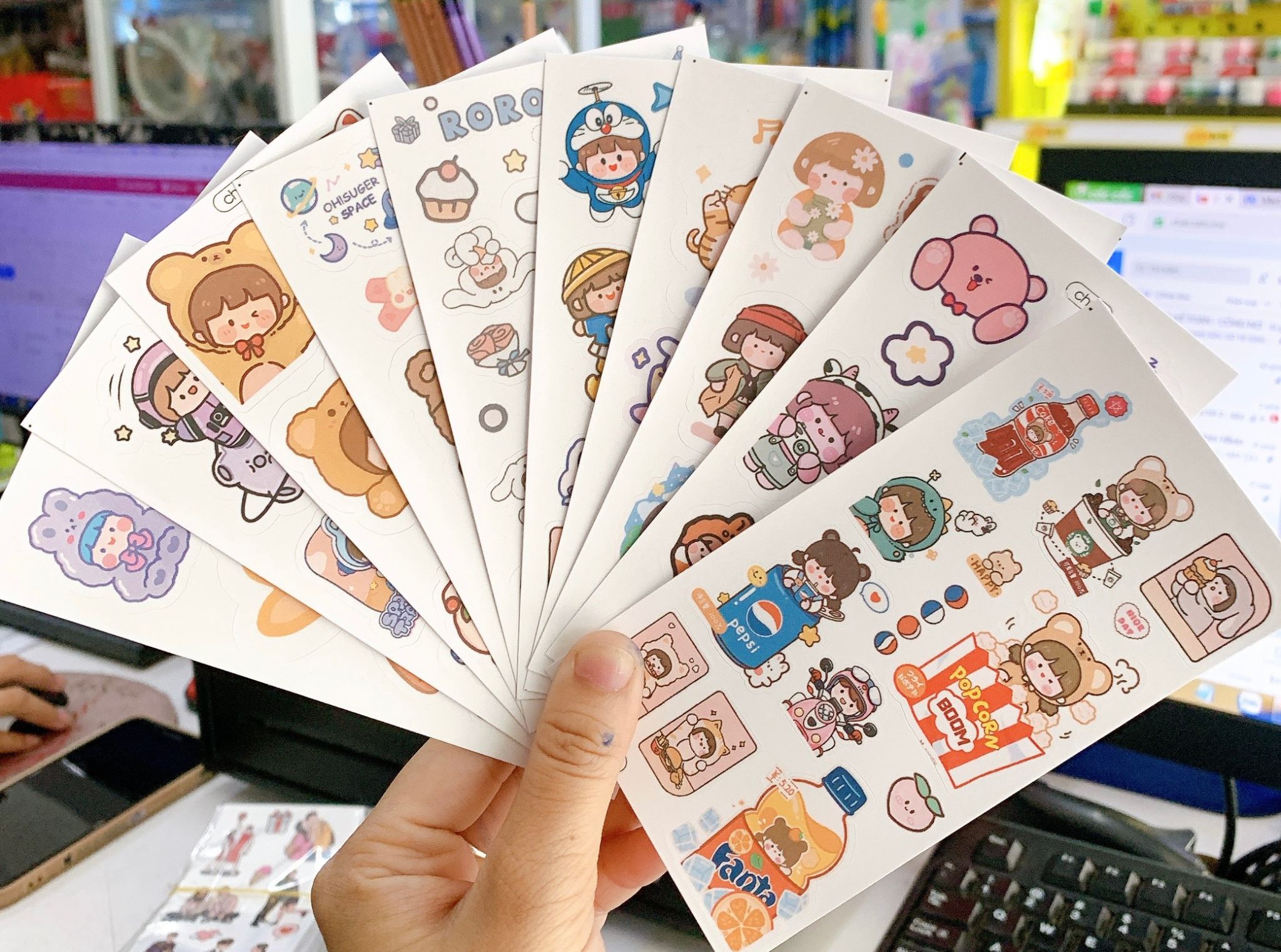 Sticker túi mới 10 tấm chữ nhật