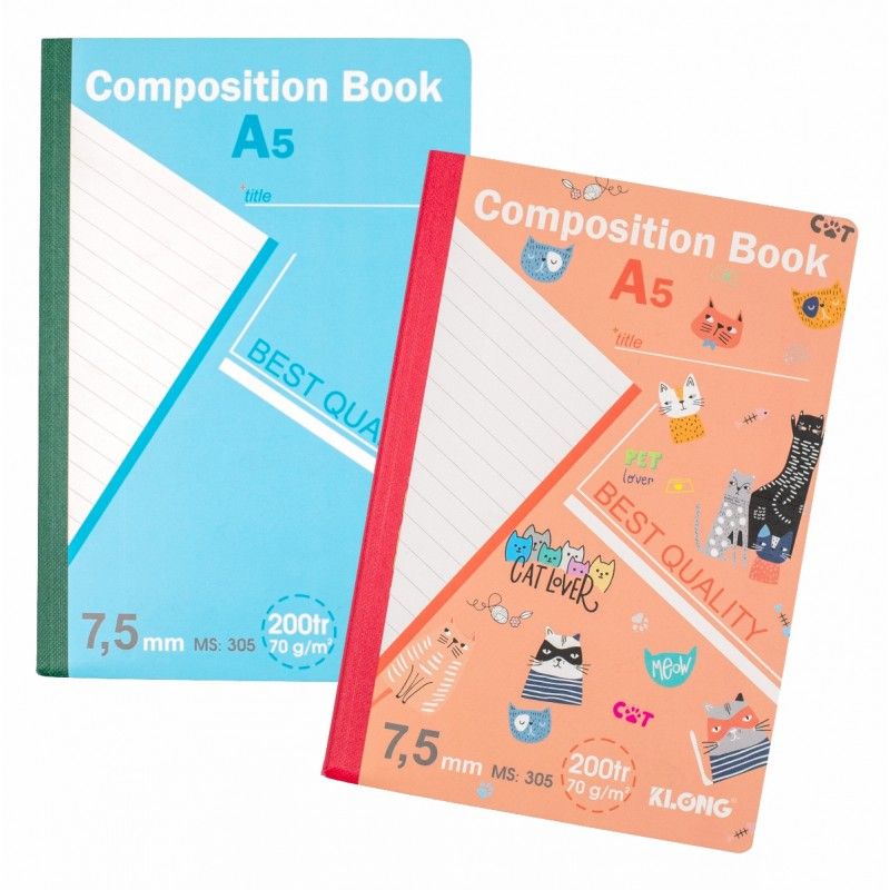 Sổ may gáy A5 200 trang ruột kẻ ngang K.Long MS 305 (HĐ 8%)