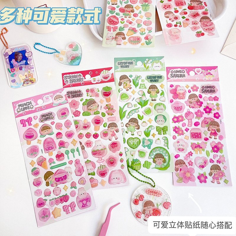 Sticker nổi 3D Cherry Love YT-EA234