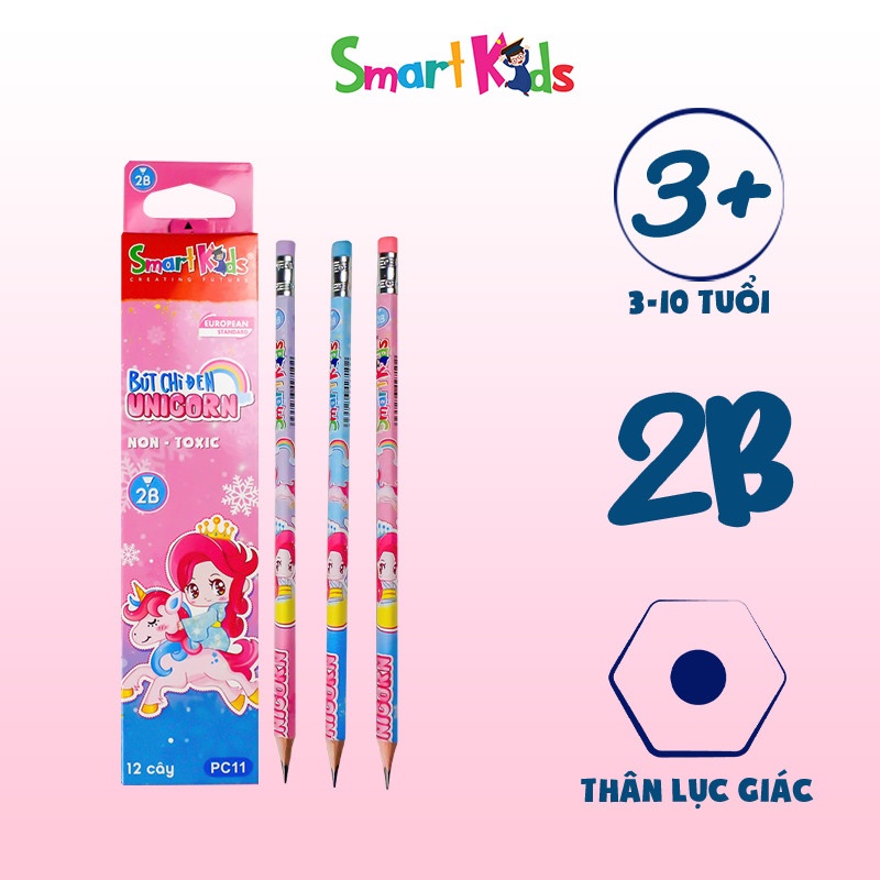 Bút chì gỗ Smartkids Unicorn PC11 ( Hộp 12)