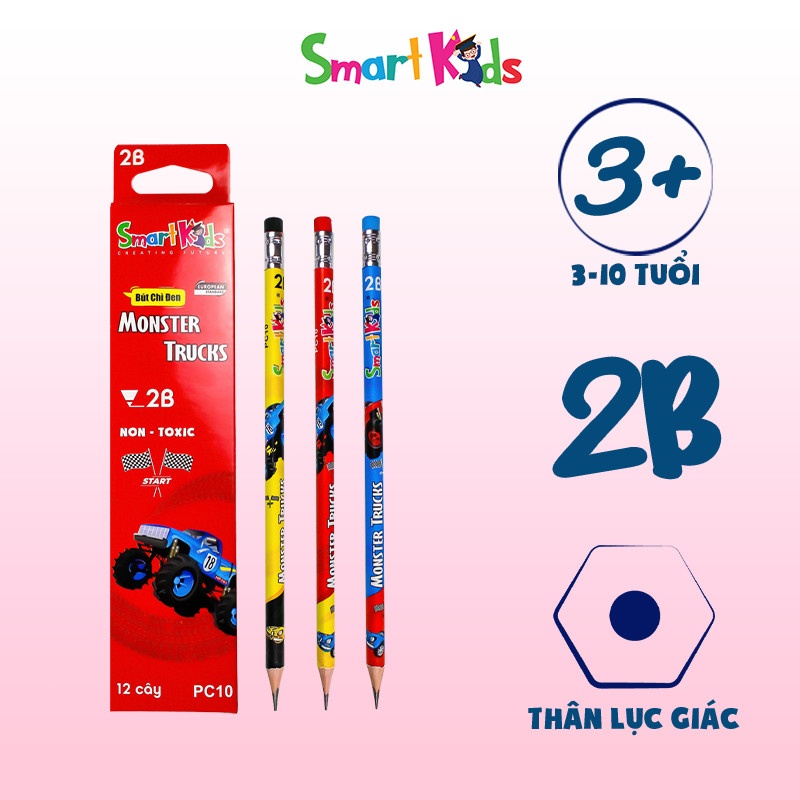 Bút chì gỗ Smartkids Trucks PC10 ( Hộp 12)