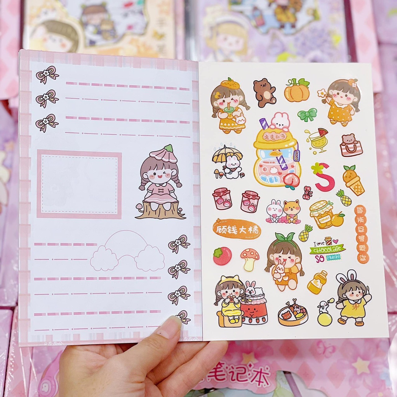 Sổ tay cute B6 kèm 2 tấm sticker WX-ZY