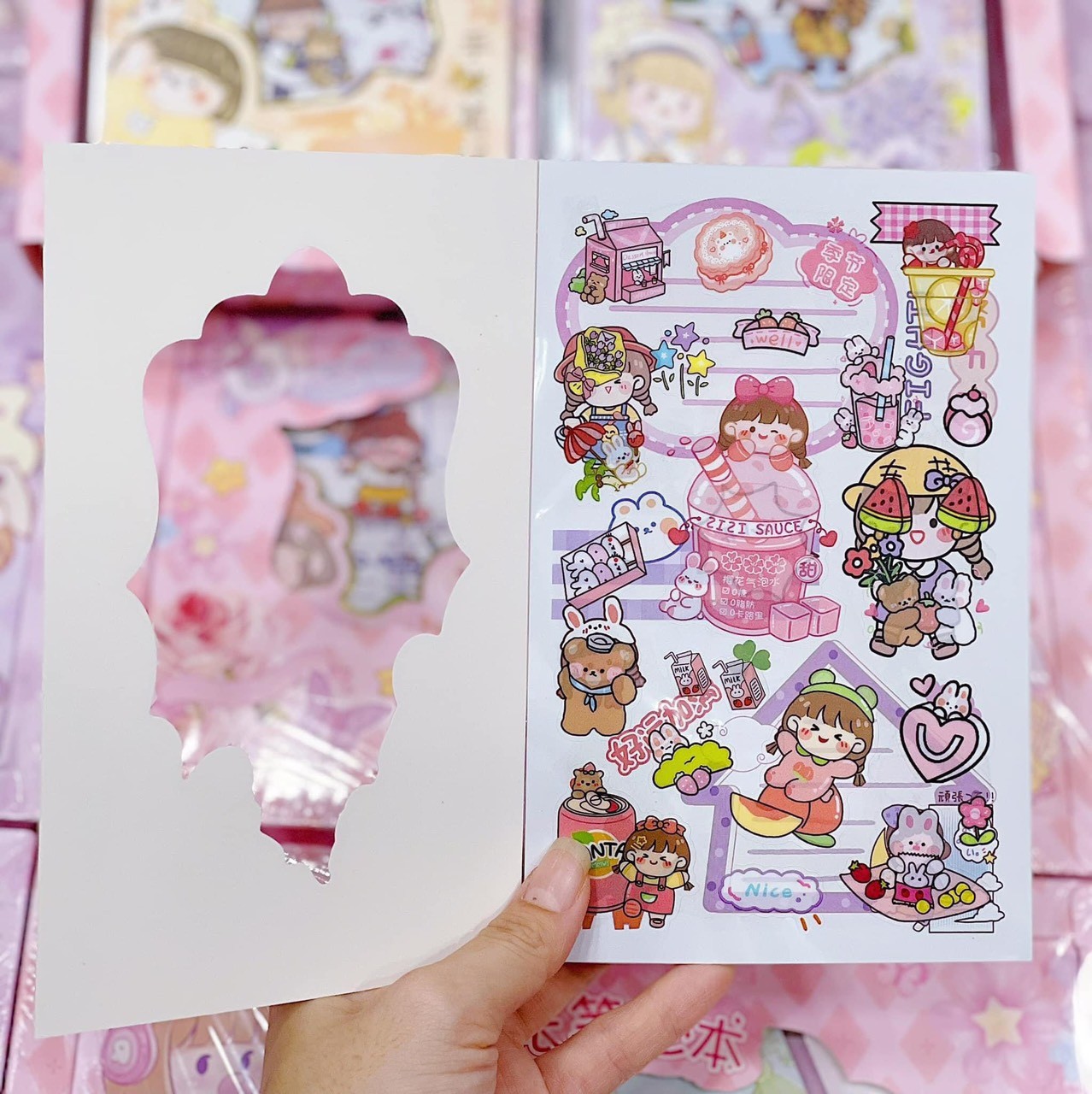 Sổ tay cute B6 kèm 2 tấm sticker WX-ZY