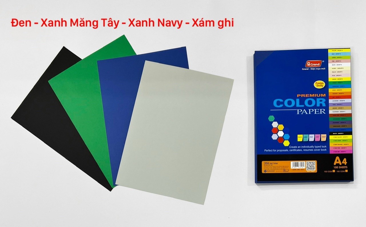 Giấy A4 Bìa Dày TMG Premium mới - Xanh Navy