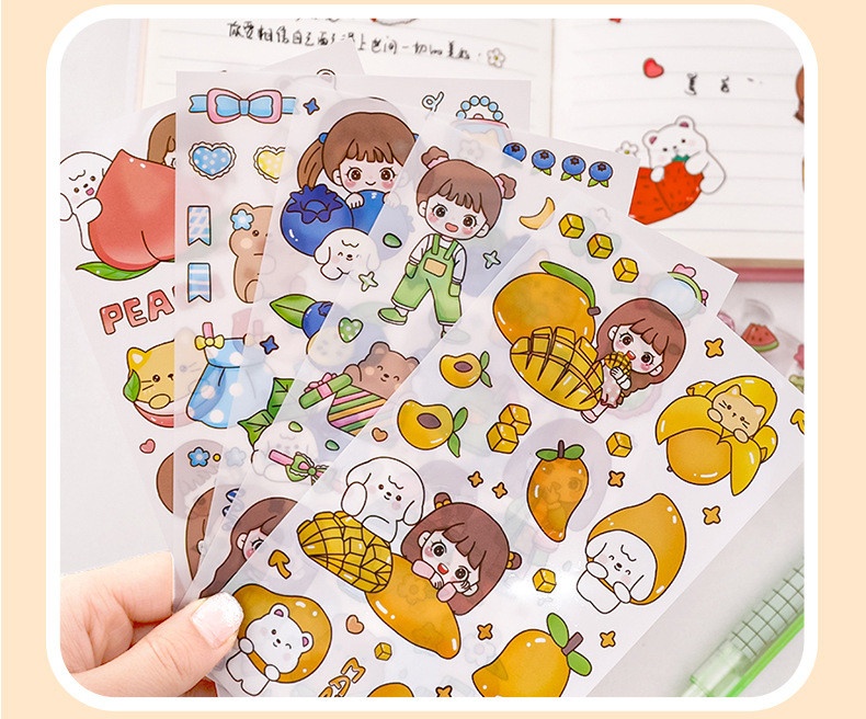 Sticker 6 tấm trái cây