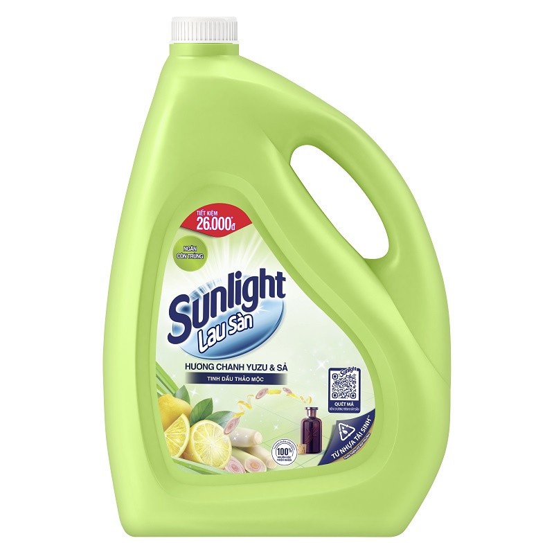 Nước lau sàn Sunlight 3,8kg - chanh sả