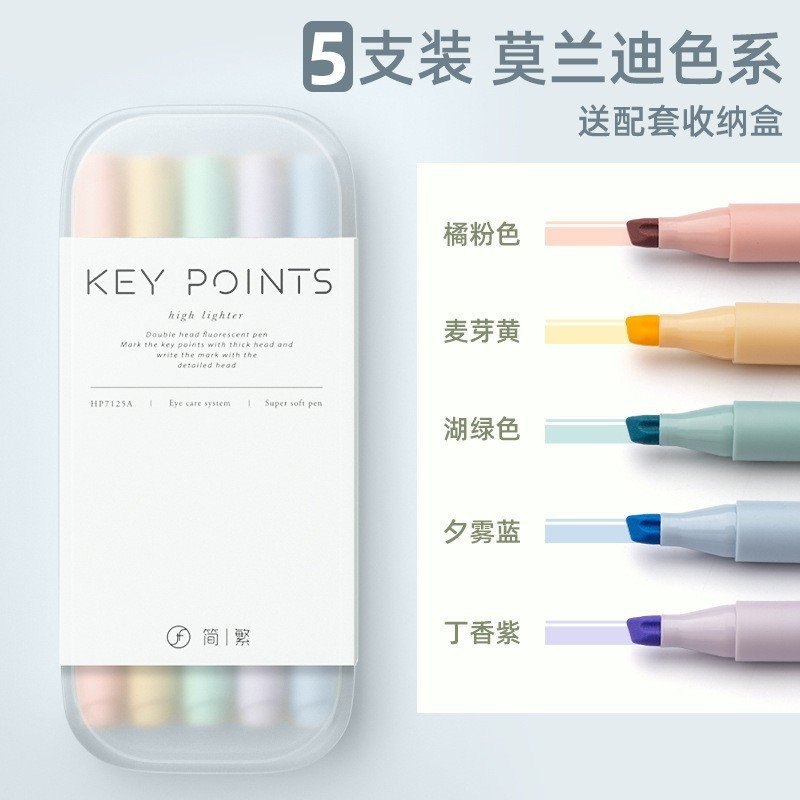 Bút dạ quang 2 đầu KEY POINTS GB21027 (5 màu)