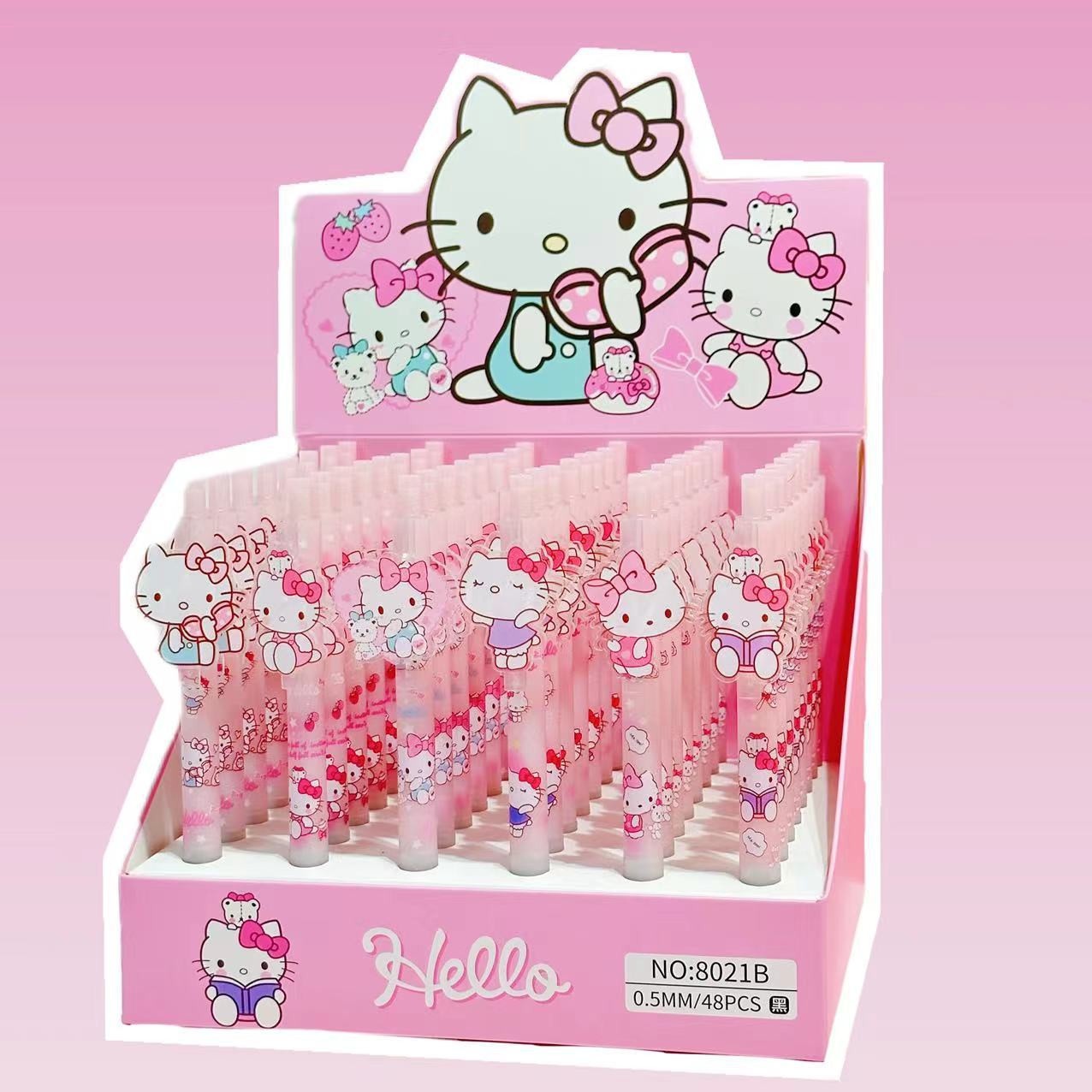 Bút gel bấm Hello Kitty KP-8021 (hộp 48 cây) - đen