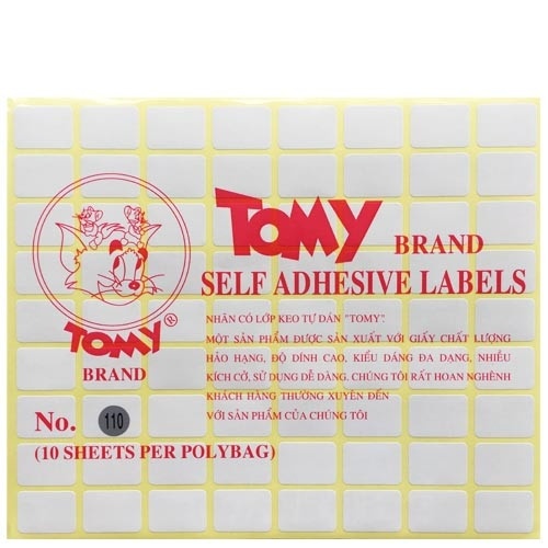 Giấy Tomy A5 No 110 xấp 10 tờ, 72 tem 16x22/ tờ