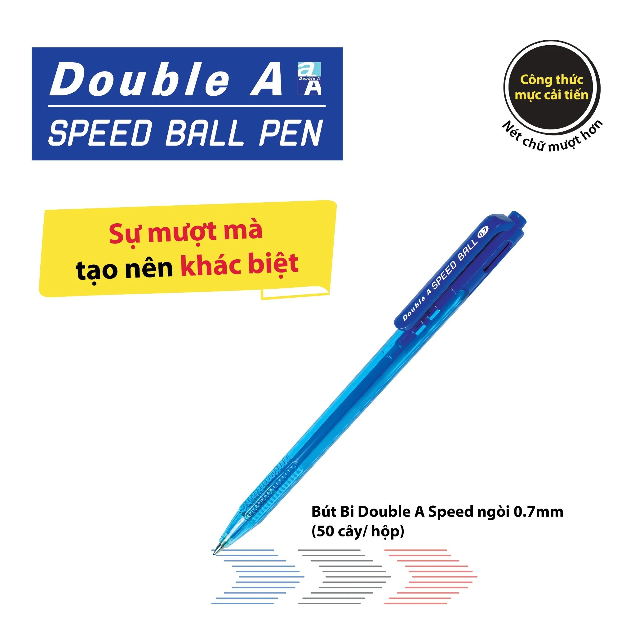 Bút bi Double A Speed DBP-307 (hộp 50) - xanh