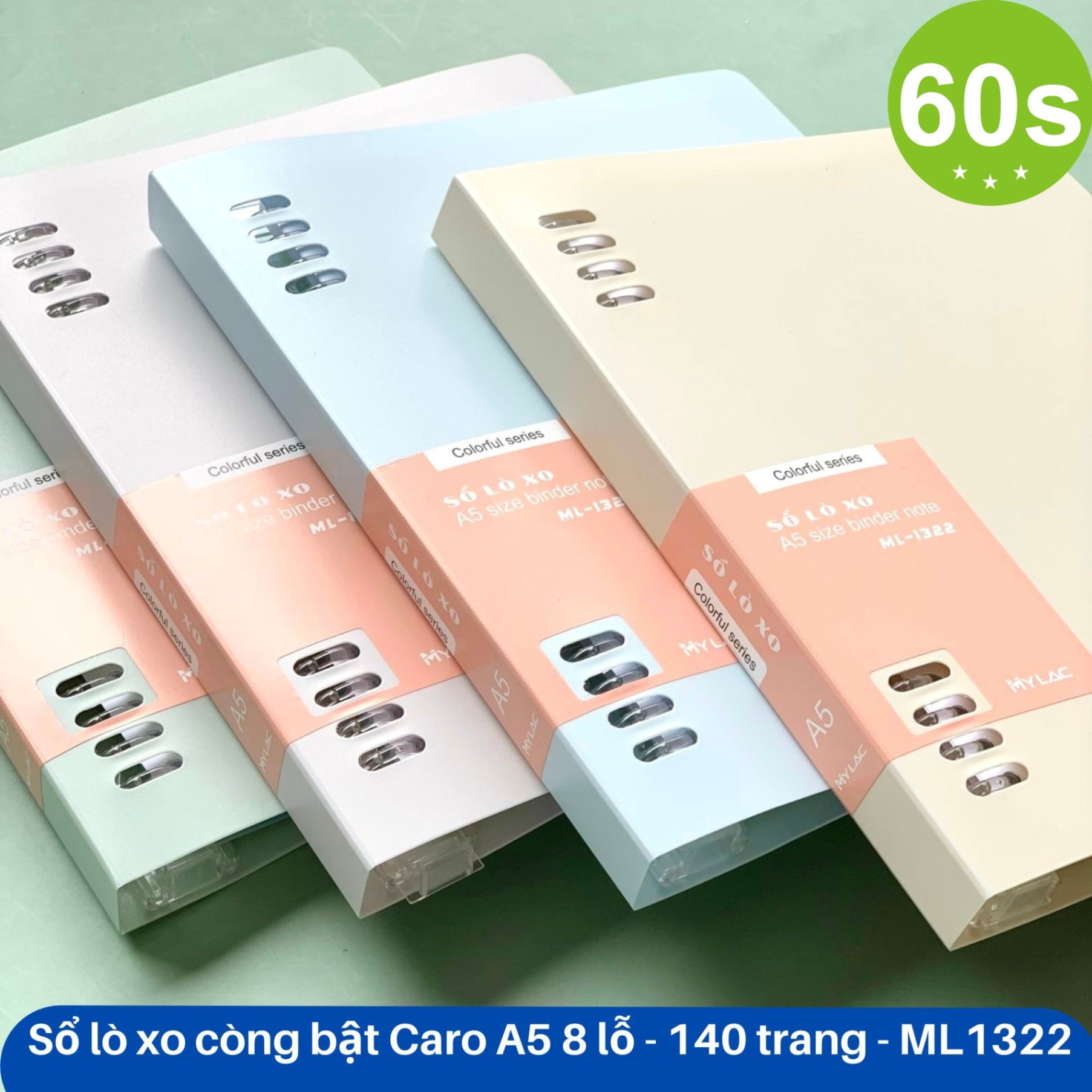 Sổ còng A5 caro Mylac ML1322 140 trang