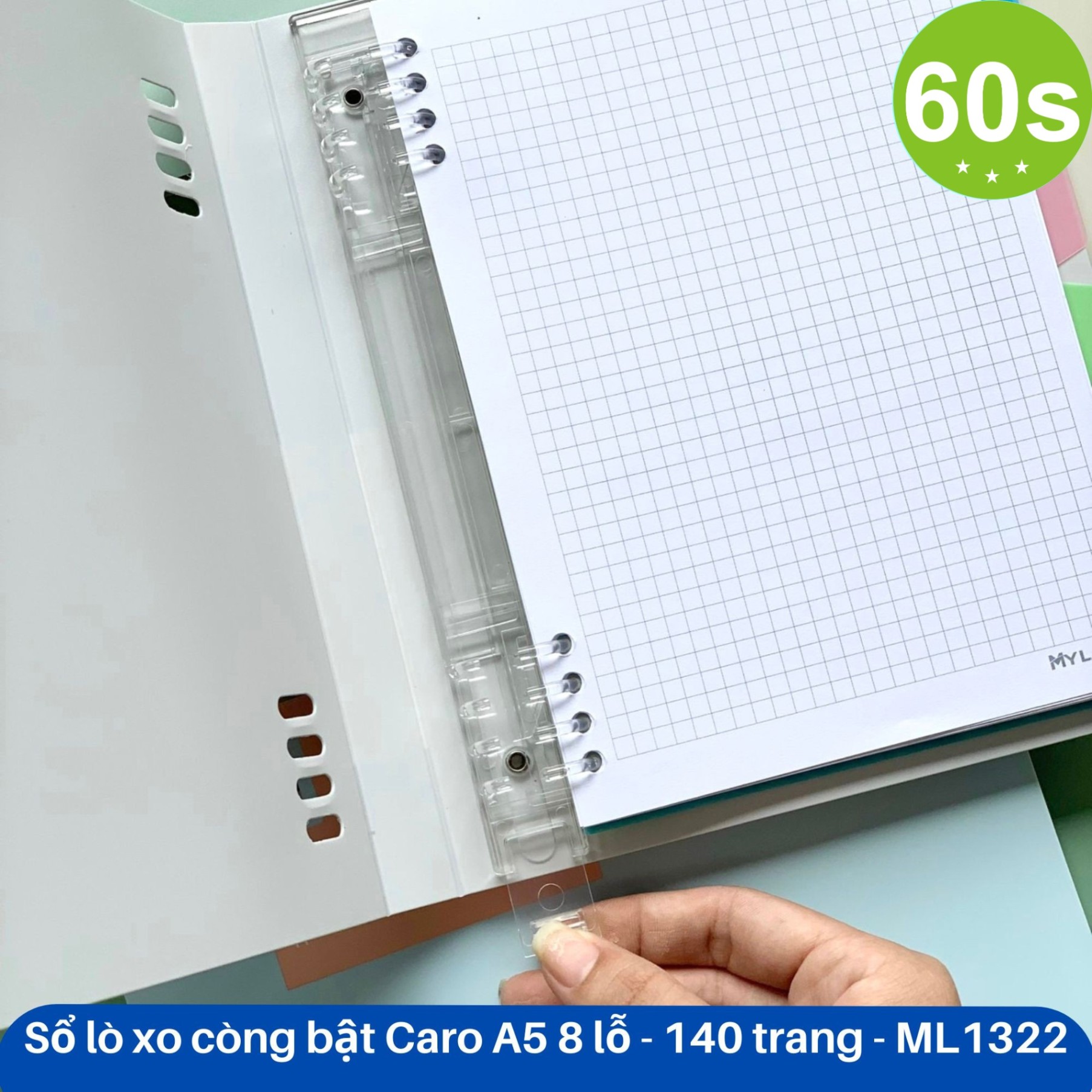 Sổ còng A5 caro Mylac ML1322 140 trang