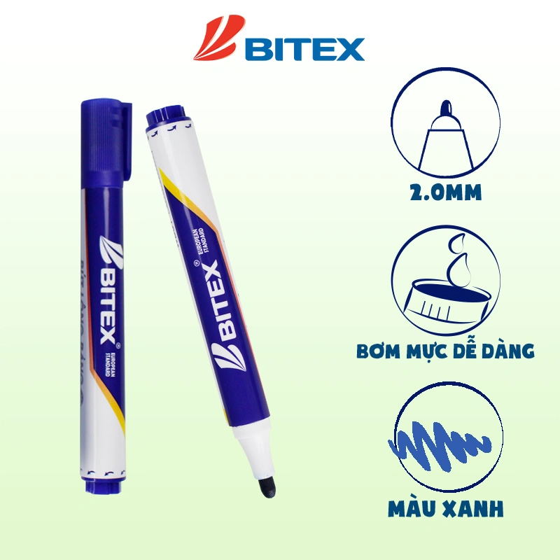 Bút lông bảng Bitex WB01 - xanh (hộp 10)