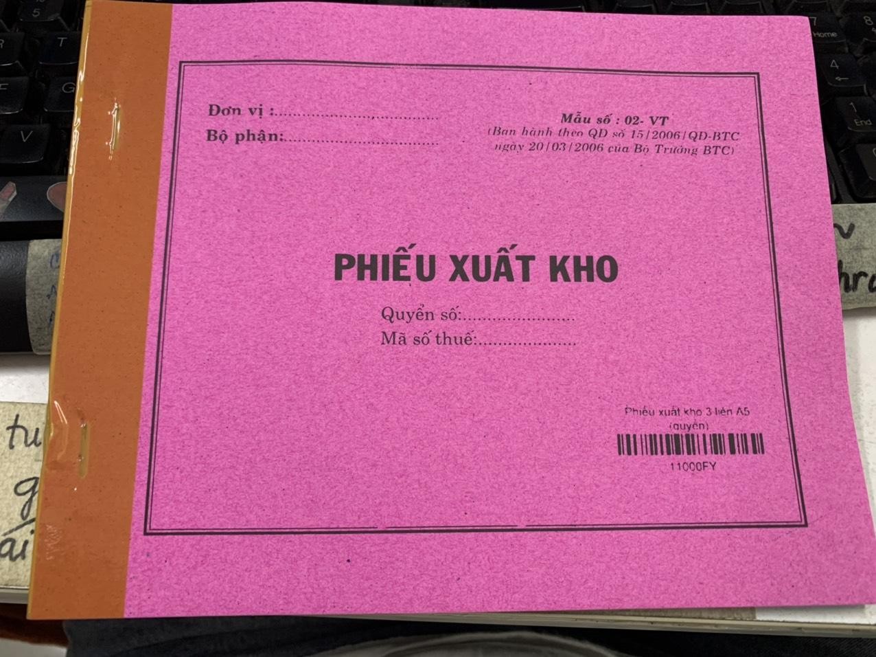 Phiếu xuất kho 3 liên (A5, 30 bộ)