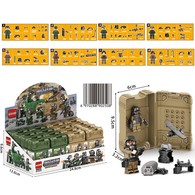 Lego hộp nhựa Quân đội HR250/ HR251(Hộp 16)