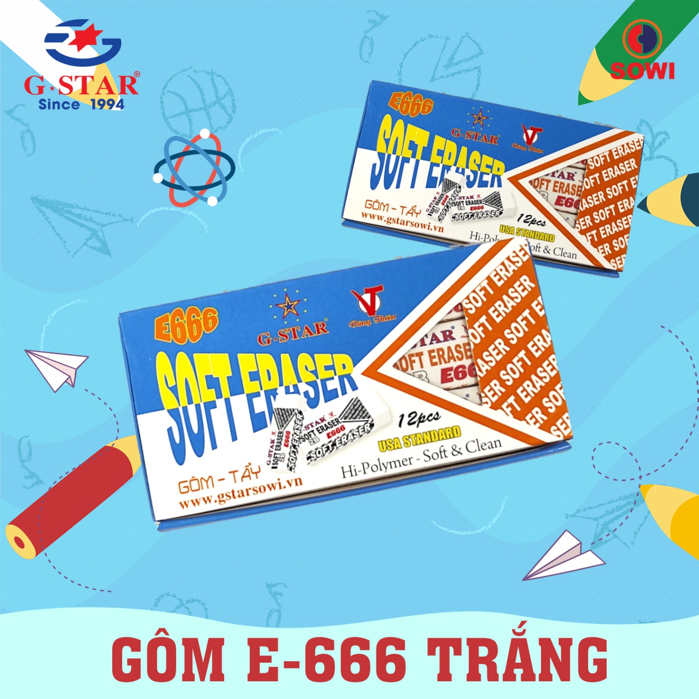 Tẩy G-star trắng E666 - hộp 12