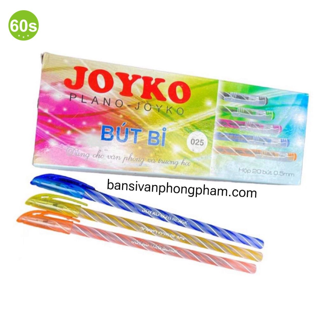 Bút bi xoắn Joyko 025 (hộp 20) - xanh