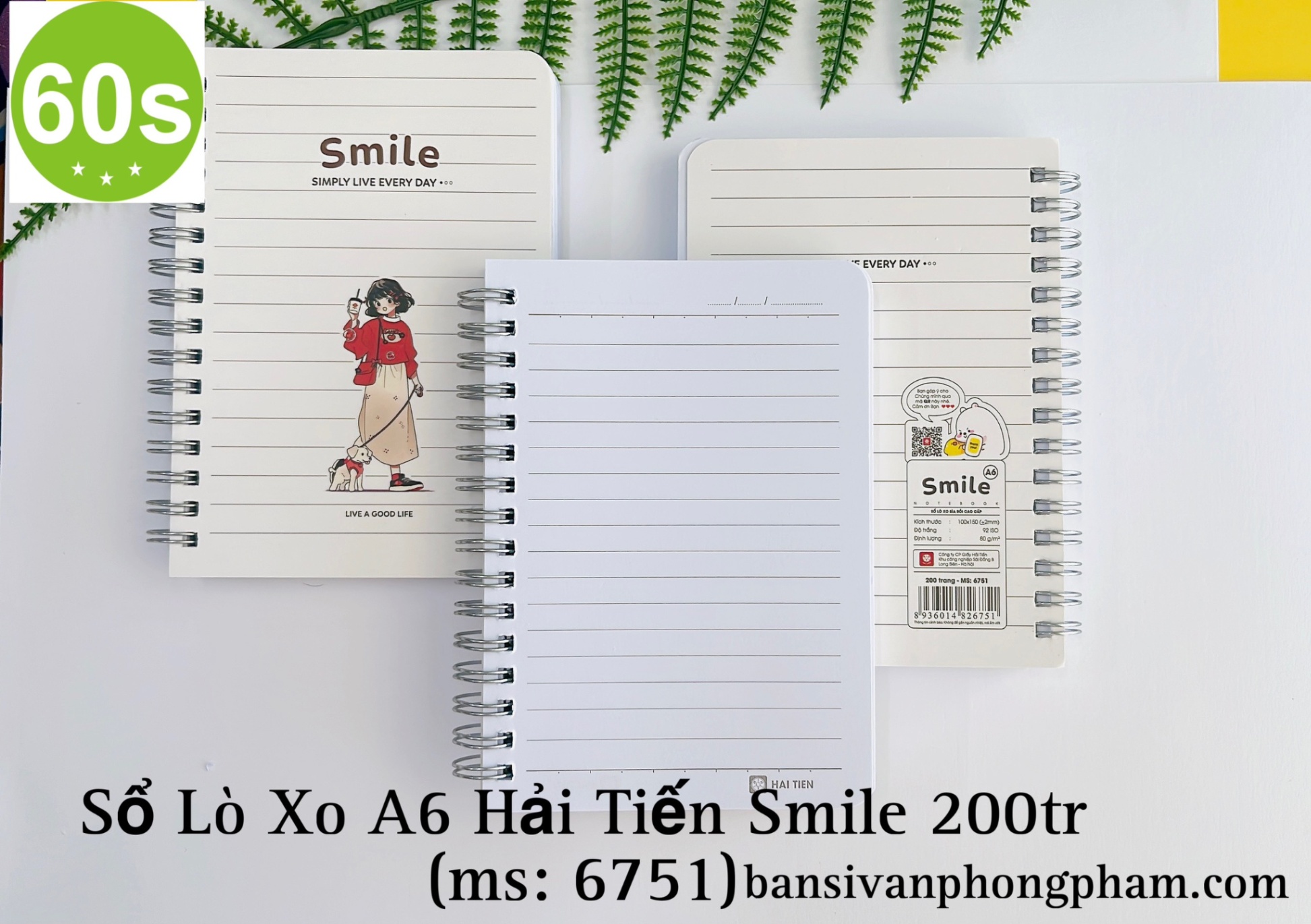 Sổ Lò Xo A6 Hải Tiến SMILE 200tr 6751