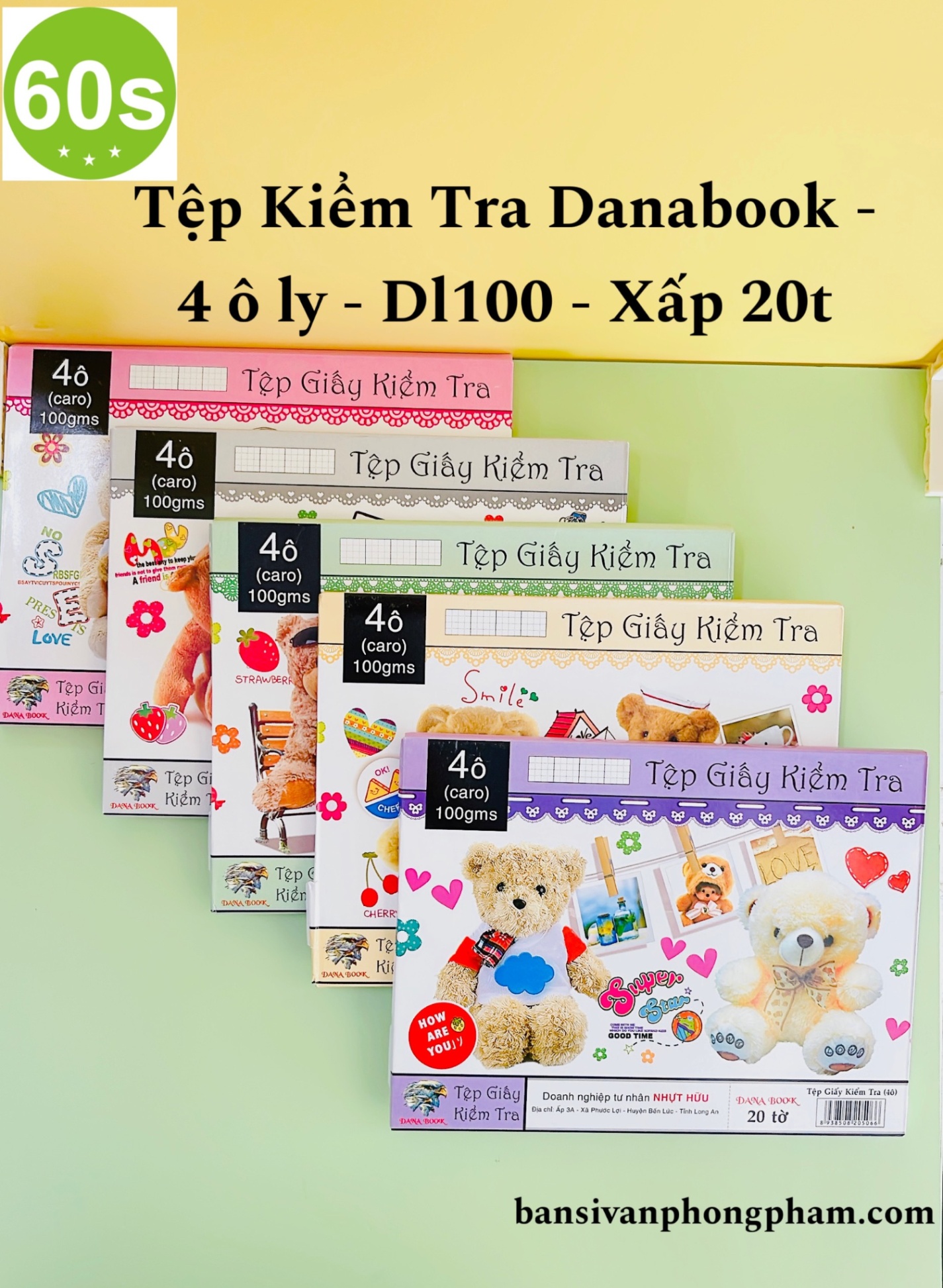 Tệp kiểm tra Danabook 4 ô ly DL100 - tập 20 tờ