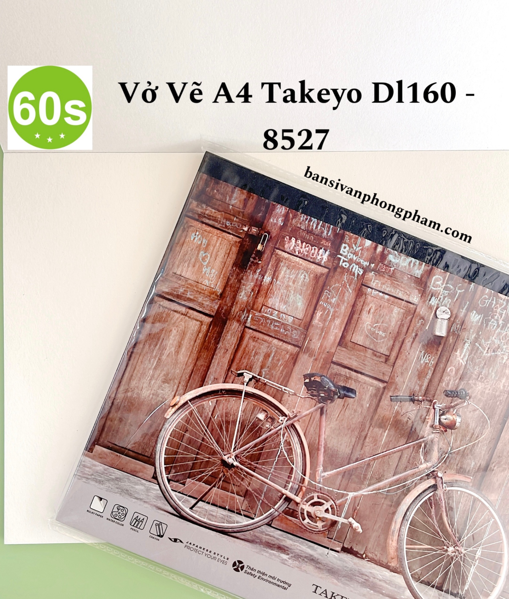 Vở vẽ A4 Mỹ thuật TAKEYO ĐL160 TMG-8527 ( màu ngà, dán gáy, 20 tờ)(HĐ 8%)