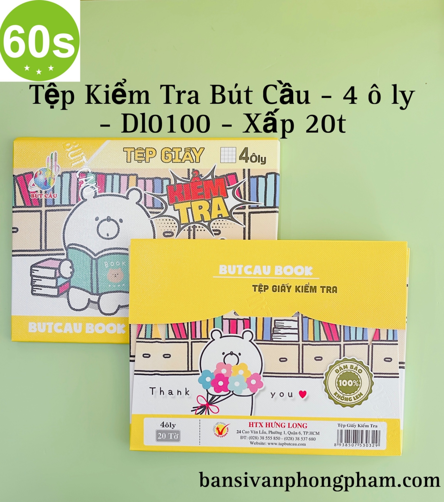 Tệp kiểm tra Bút Cầu 4 ô ly DL100 - tập 20 tờ