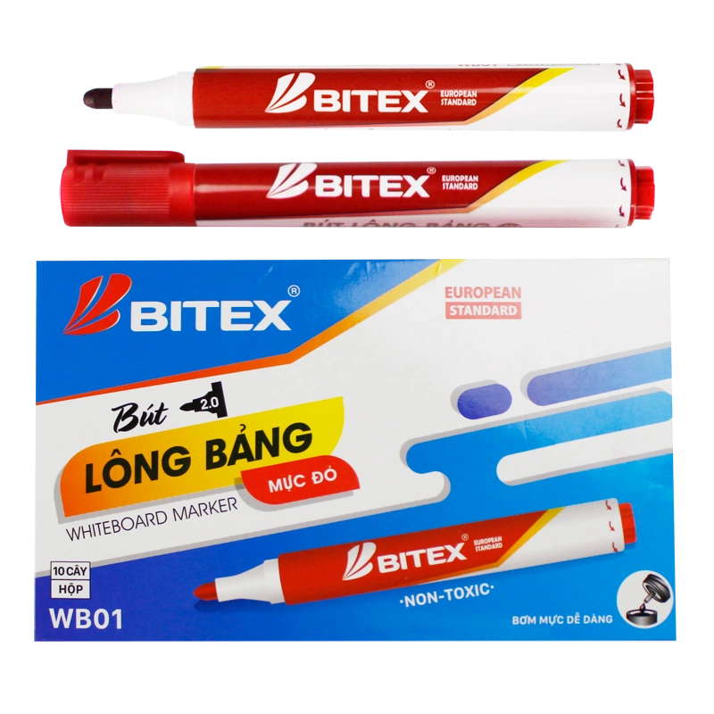 Bút lông bảng Bitex WB01 - đỏ (hộp 10)