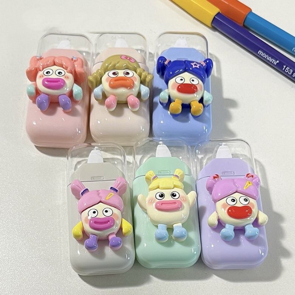 Bút xóa kéo mini đính charm (set 6)