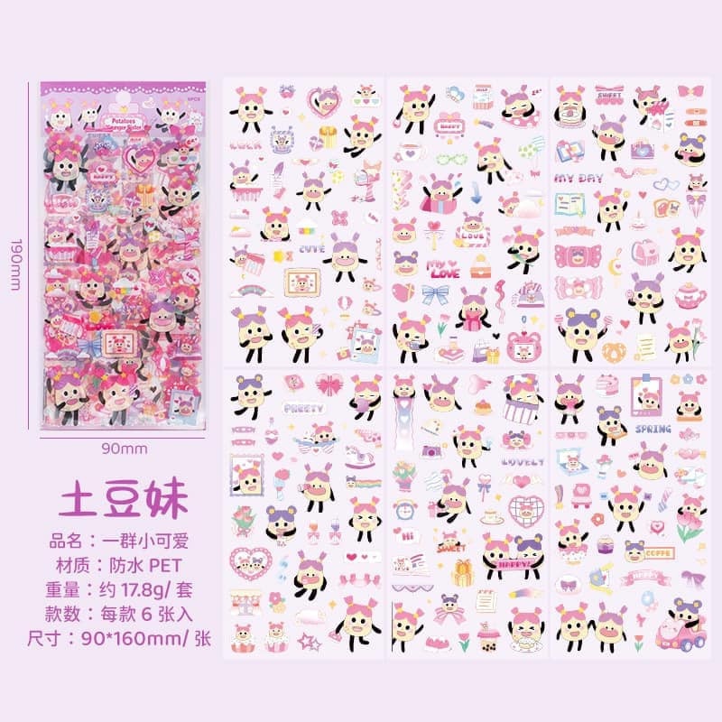 Sticker 6 tấm capy/panda