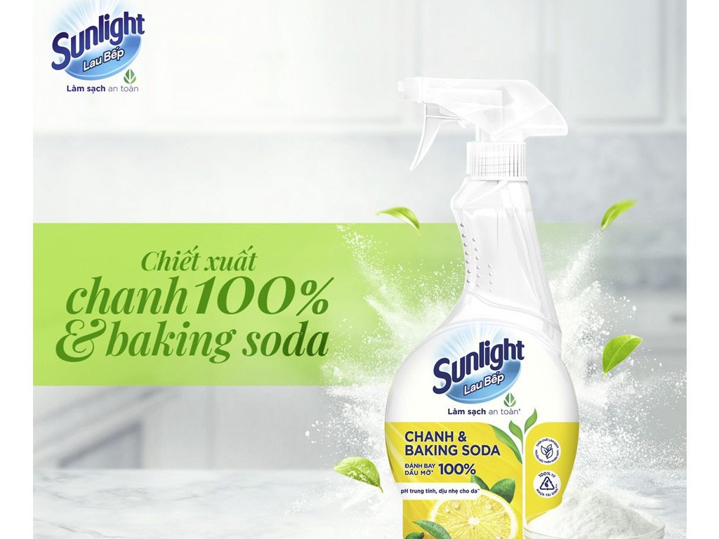 Nước lau bếp Sunlight Chanh & Baking soda 500ml