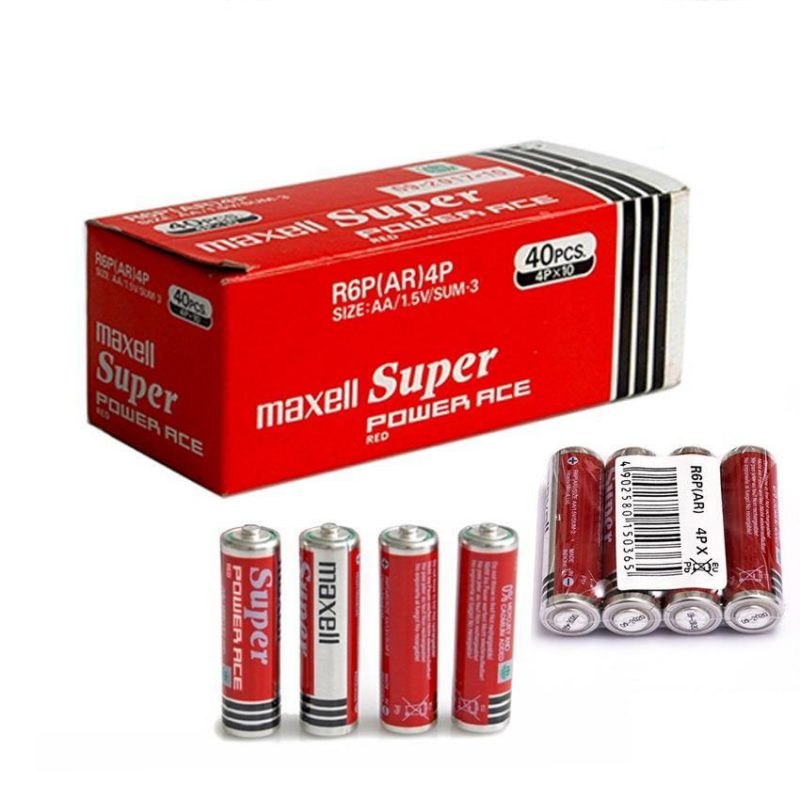 Pin tiểu AA Maxell lốc 4 viên đỏ ( hộp 10 lốc)