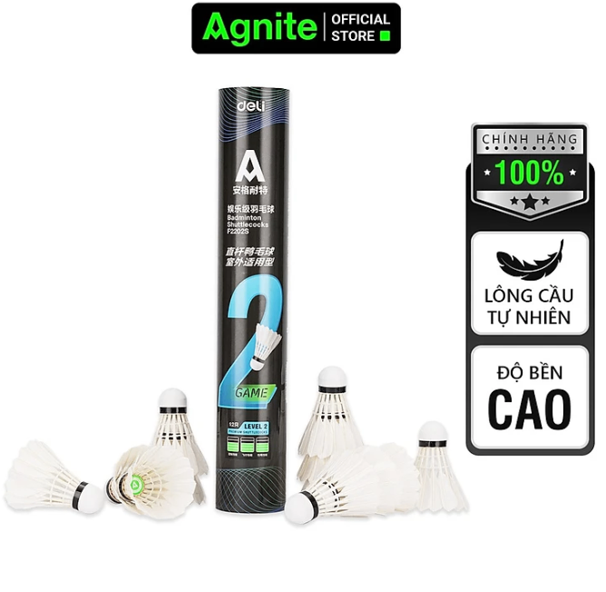 Cầu lông Deli Agnite DF2202S (ống 12 quả)