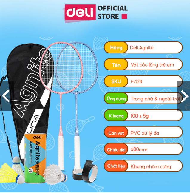 Bộ vợt cầu lông Deli Agnite DF2134