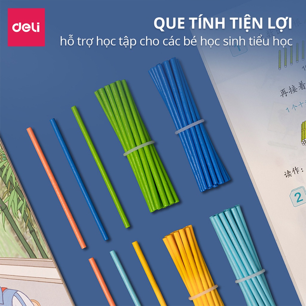 Que tính bằng gỗ Deli YX445 hộp 100 que