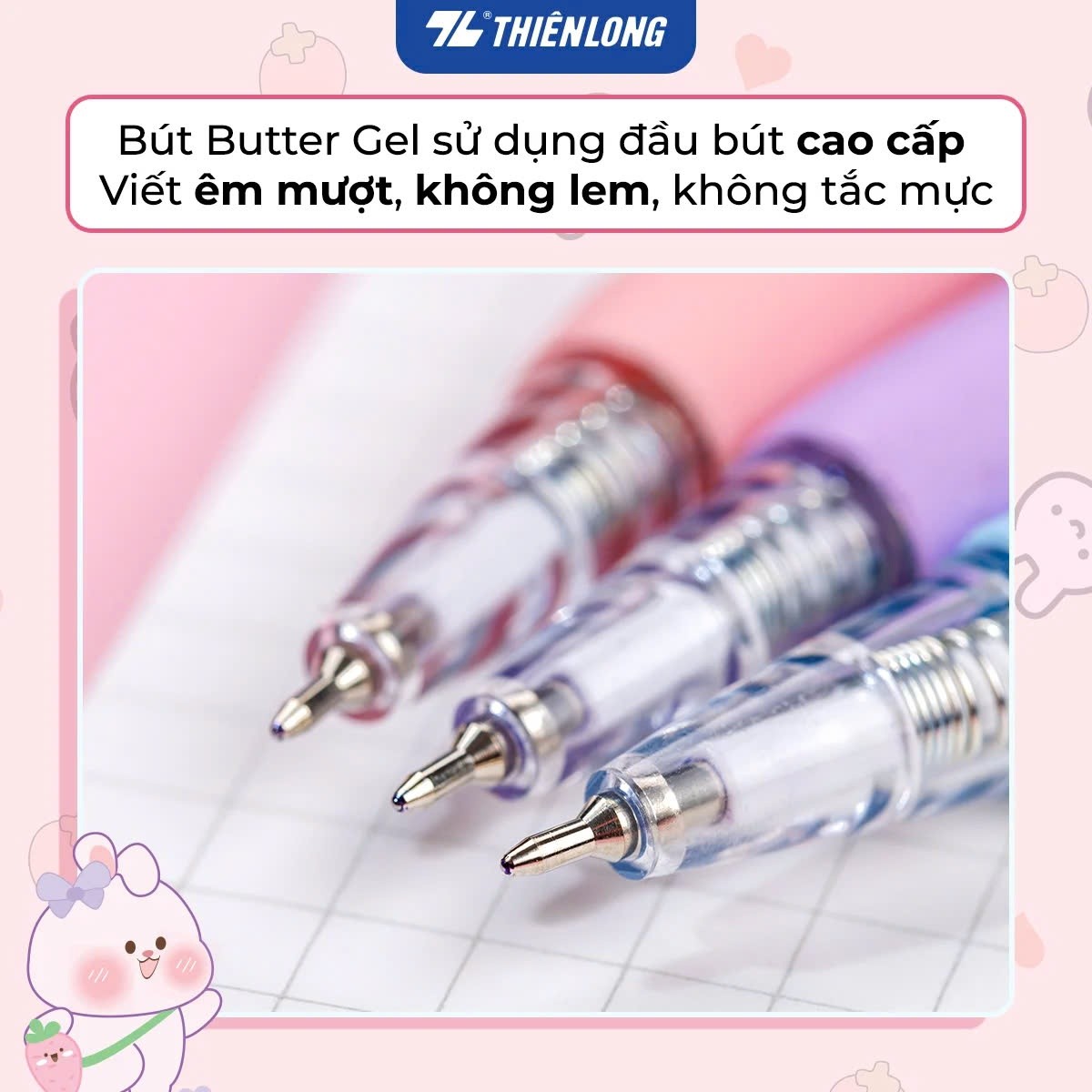 Bút GelB-046 vỏ hồng hộp 20 - xanh