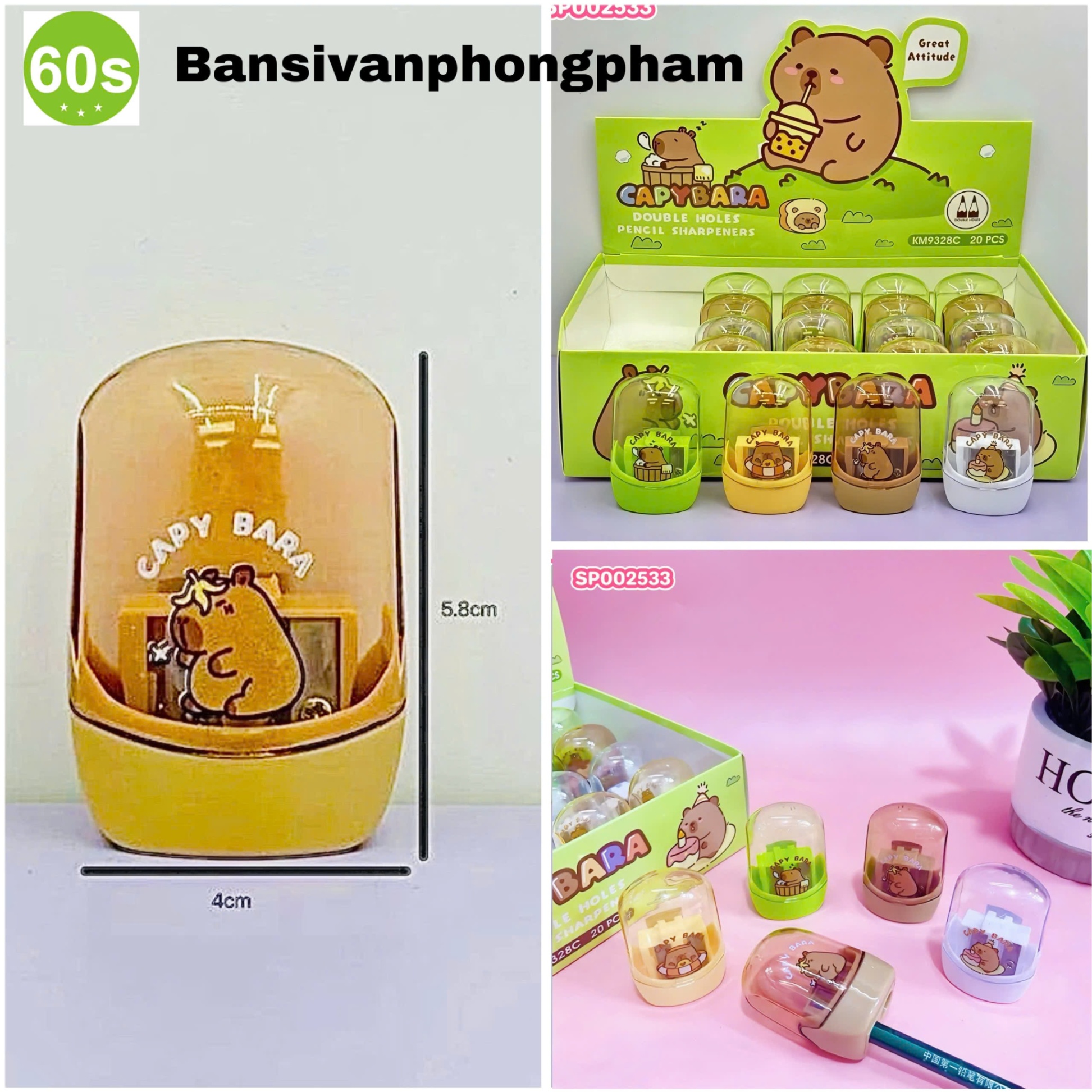 Gọt bút chì Capybara KM9328C hộp 20