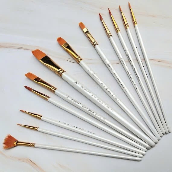 Cọ vẽ Artist Brushes tốt G-706-12 (vỉ 12 cây nhọn + dẹp)