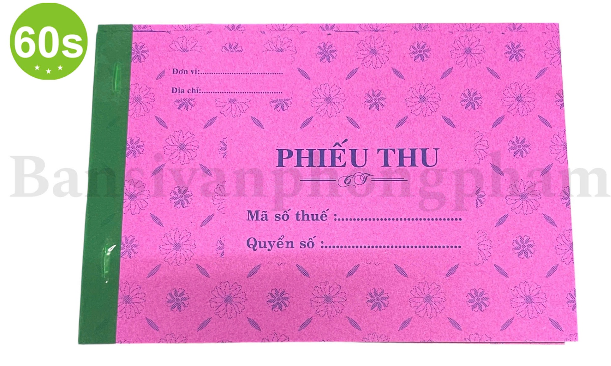 Phiếu thu 1 liên (19x12.5, 50 tờ)