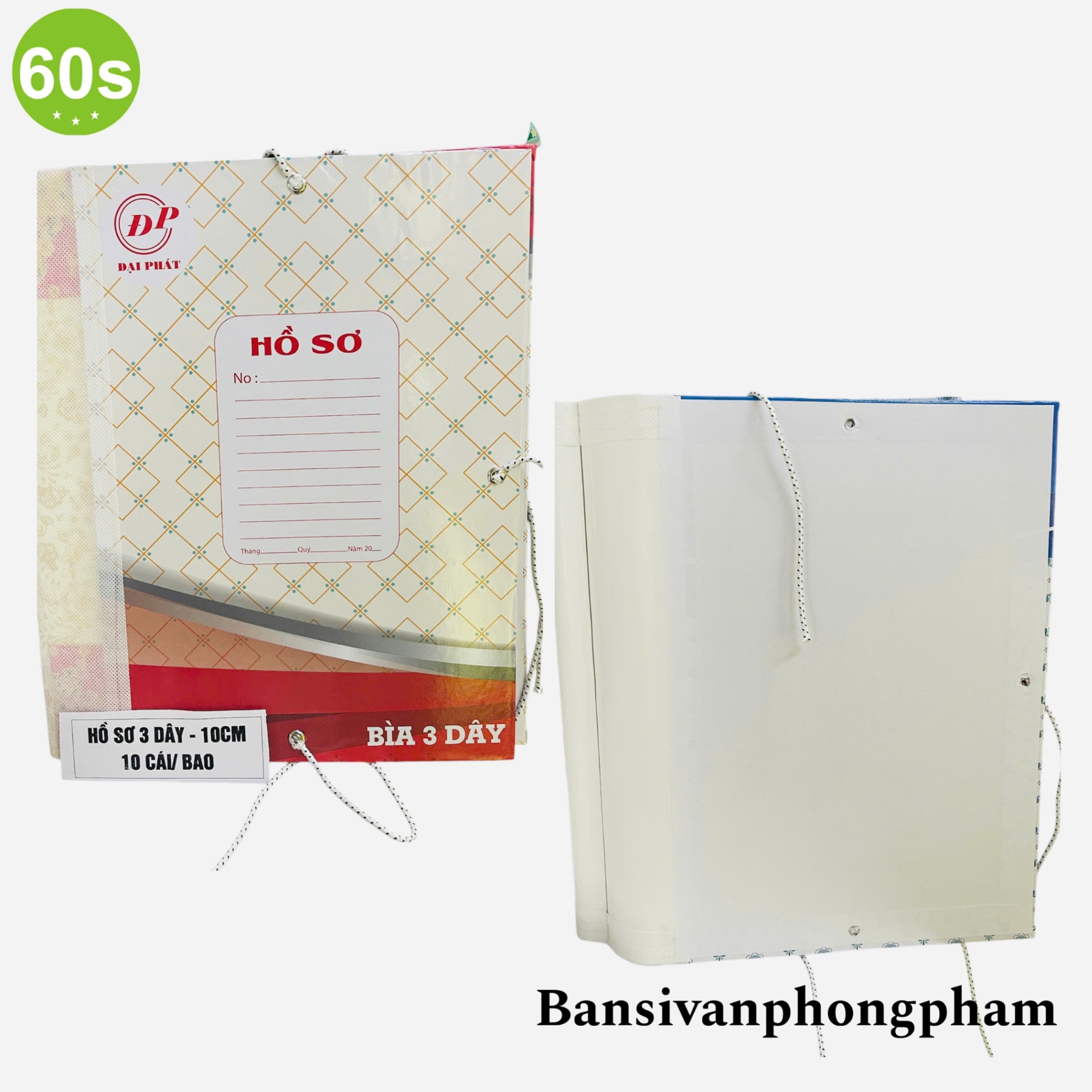 Kẹp 3 Dây giấy A4 10cm tốt ĐP