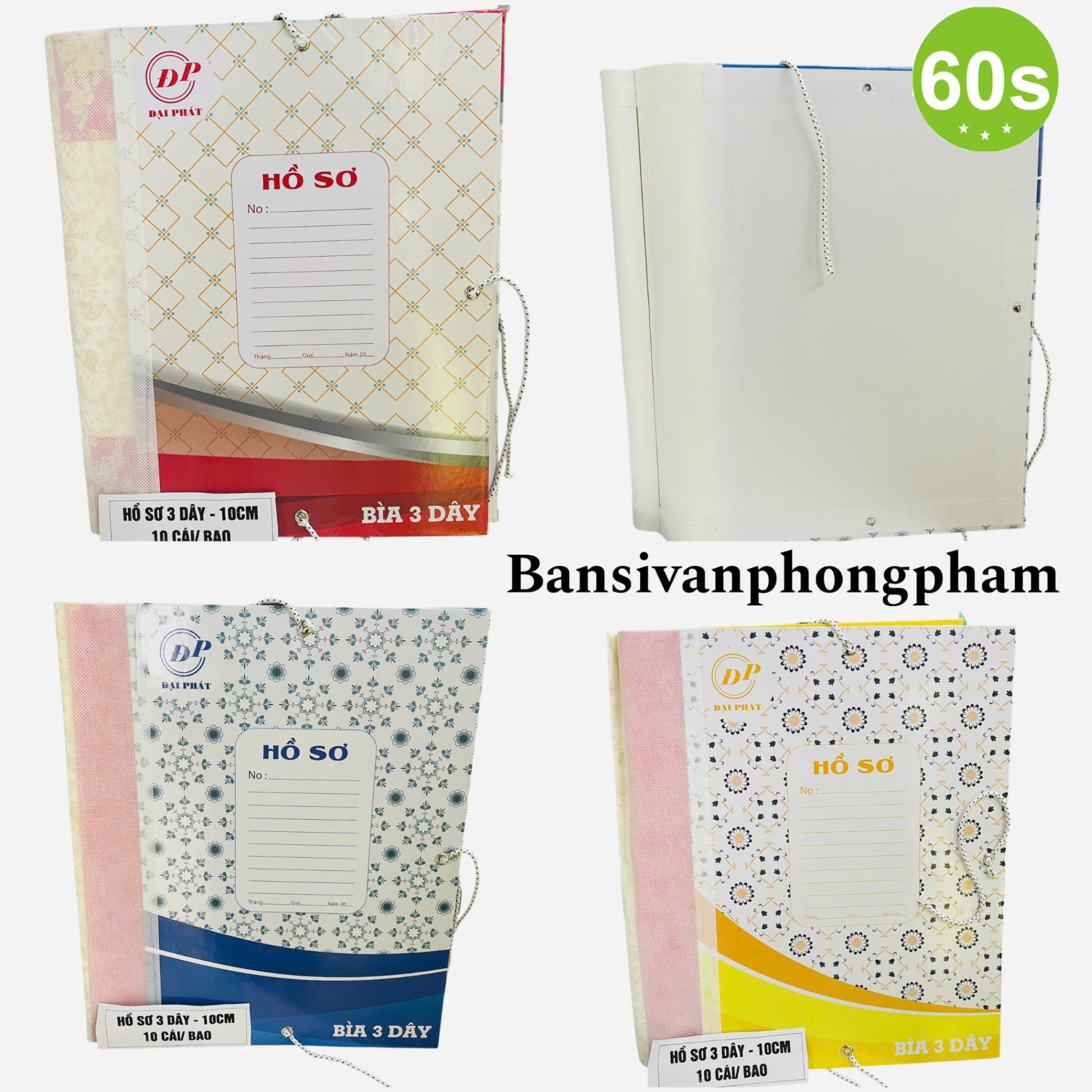 Kẹp 3 Dây giấy A4 10cm tốt ĐP