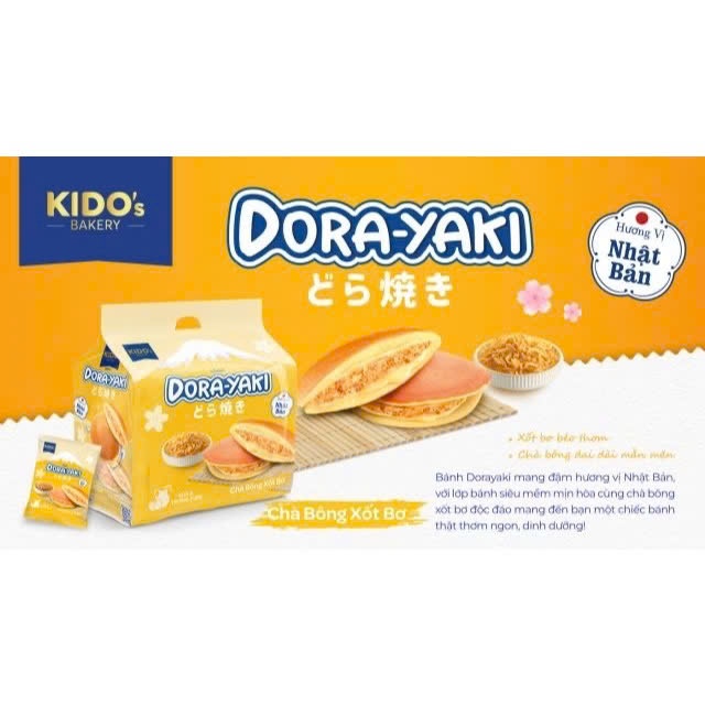 Bánh Dorayaki Kido - Chà bông xốt Bơ  (gói 5 cái)