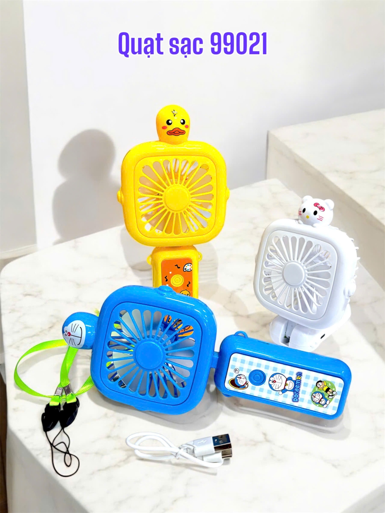 Quạt sạc kèm dây đeo 99021