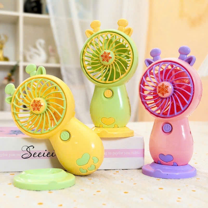 Quạt sạc kèm giá đỡ điện thoại HQ-51A