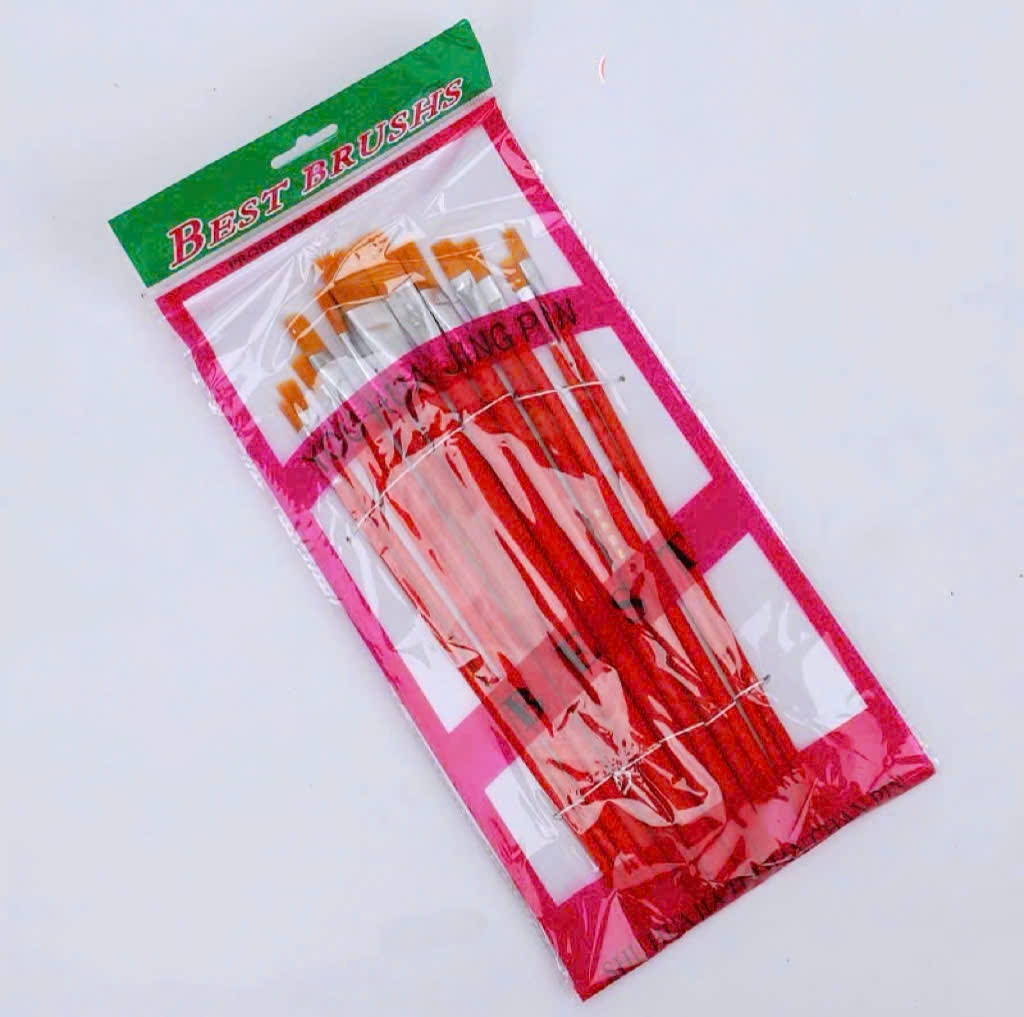 Cọ vẽ thường - vỉ 12 cây dẹp