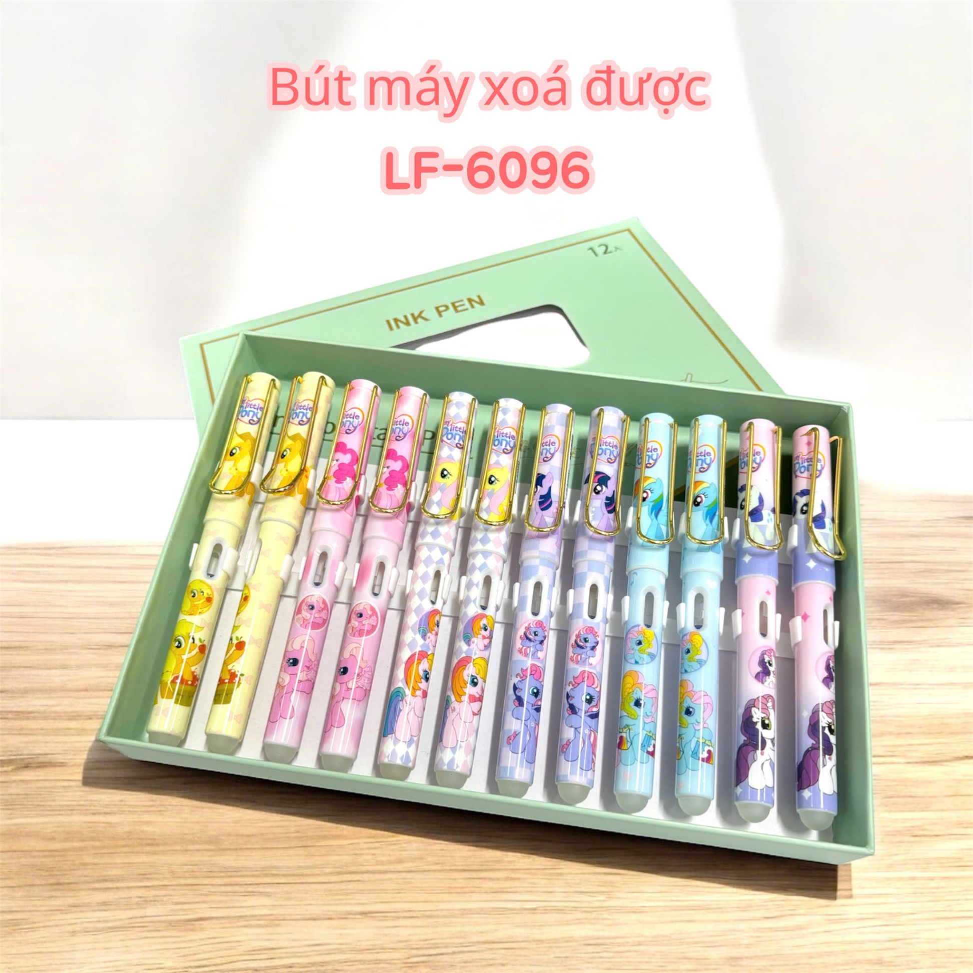 Bút máy xóa được Pony LF-6096 kèm ống mực (Hộp 12)