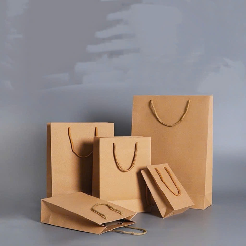 Túi xách giấy Kraft dây vải K6 (25x32x9.5cm) (HĐ 8%)