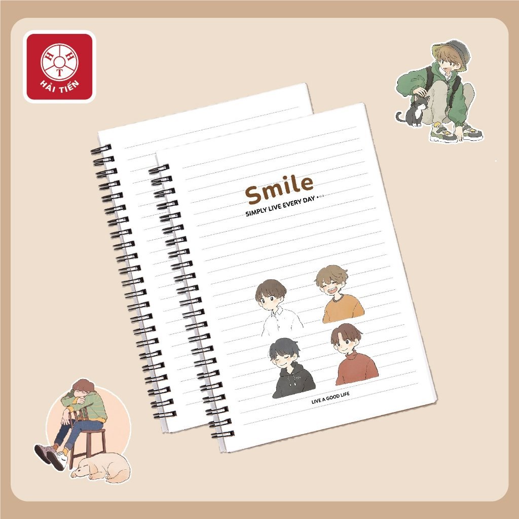 Sổ Lò Xo A5 Hải Tiến Smile 200tr 6744 (68q) (HĐ 8%)