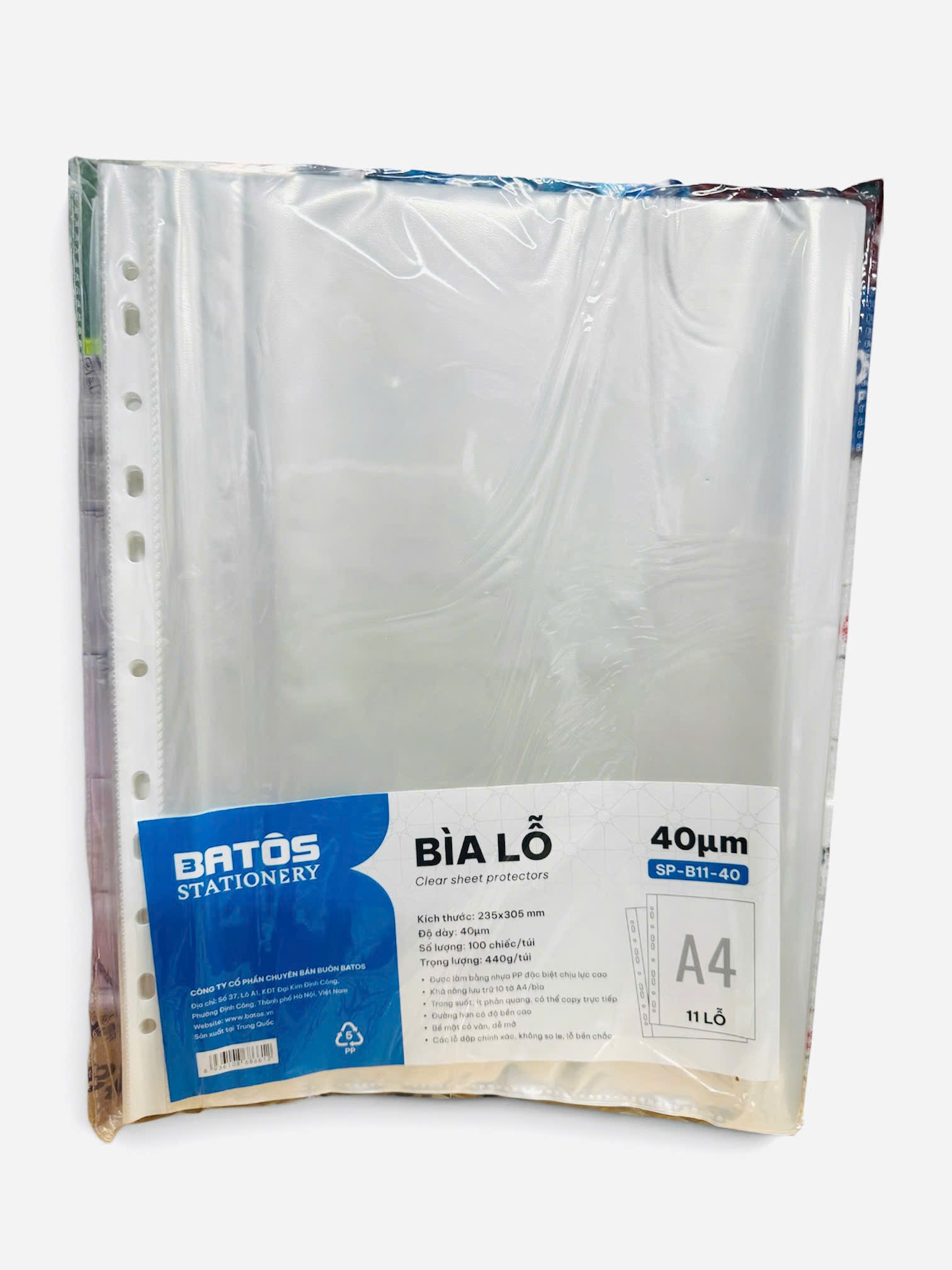 Bìa đục lỗ Batos Trung SP11 (Thùng 30) (HĐ 8%)