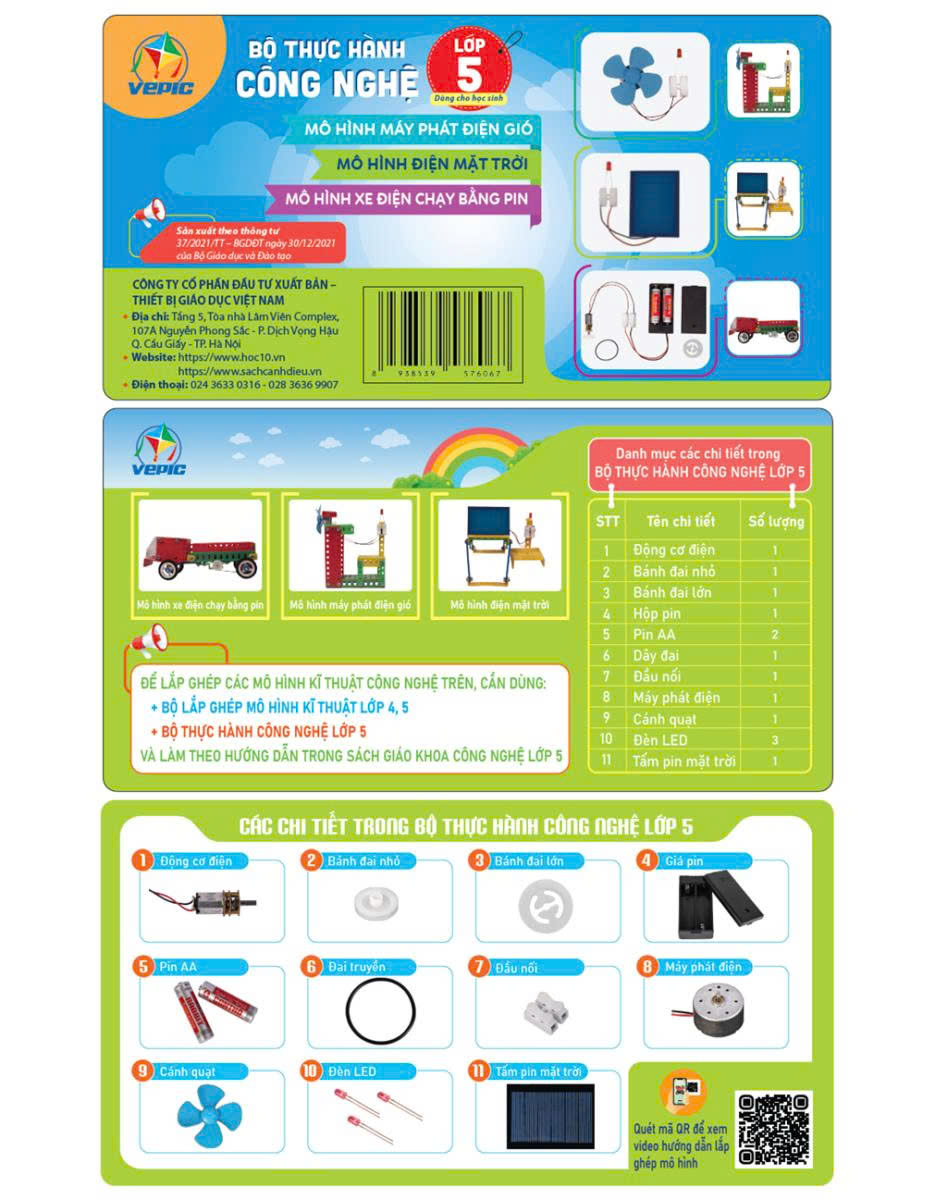 Bộ thực hành công nghệ điện (Lớp 5)