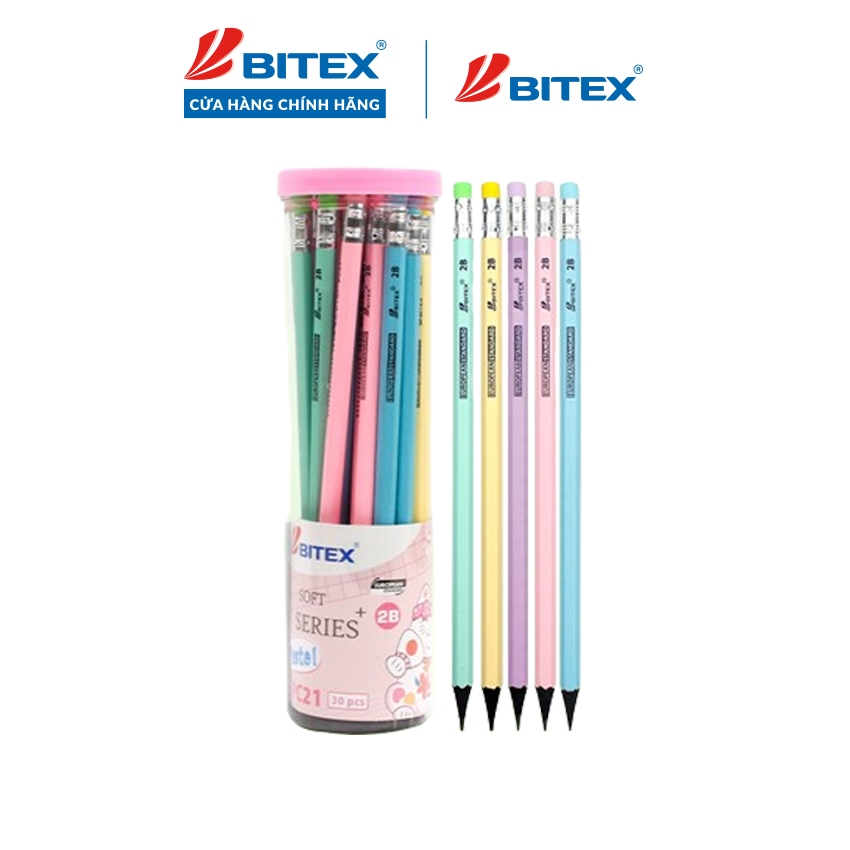 Bút chì gỗ 2B Bitex PC21 (Hộp 30)(HĐ 8%)